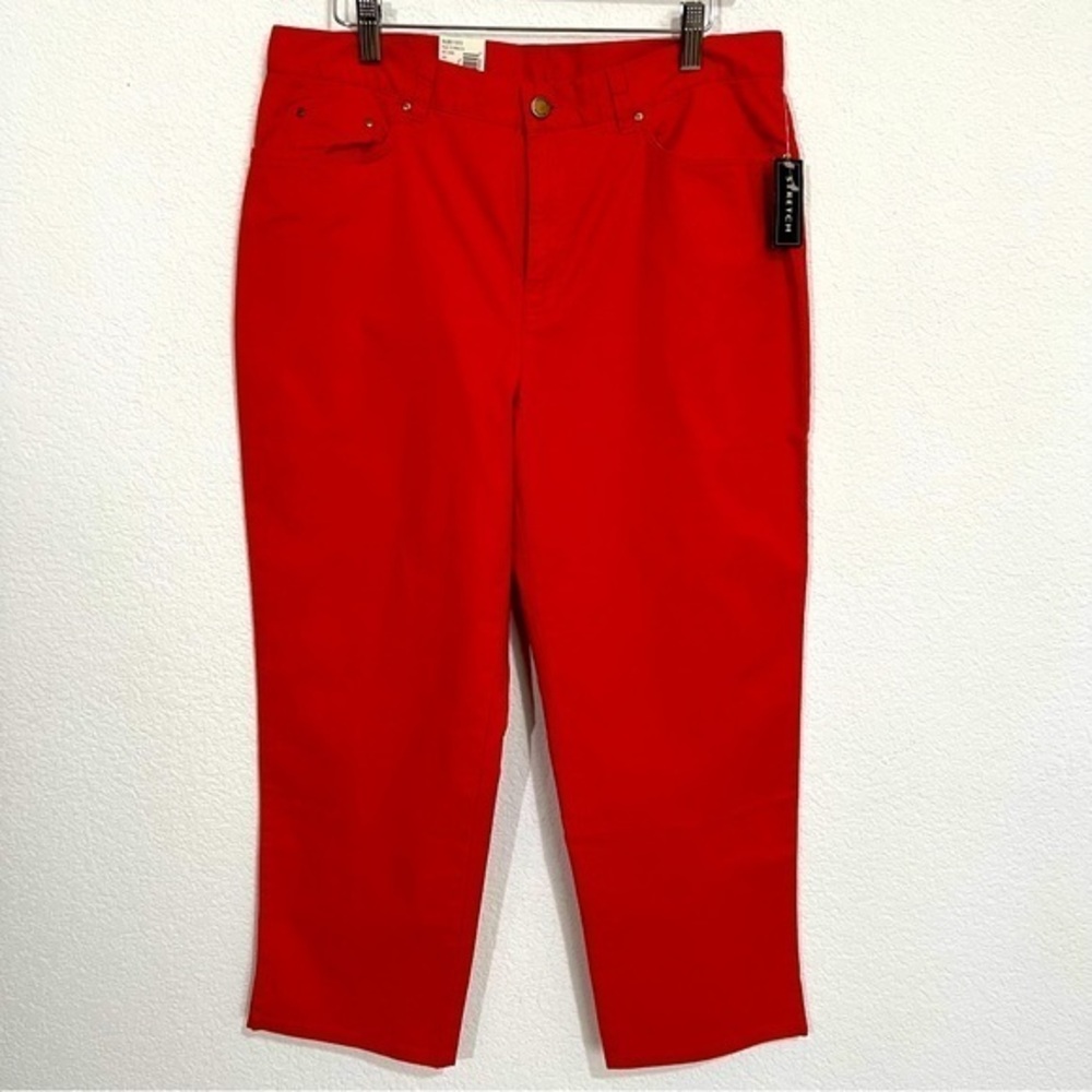 Jones New York Signature Red Stretch Capri Ankle New 14P